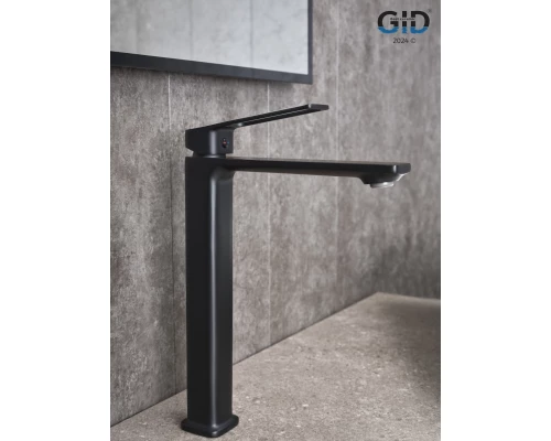 Смеситель высокий для раковины Gid Niagara L057-BM-D L057BMD черный матовый