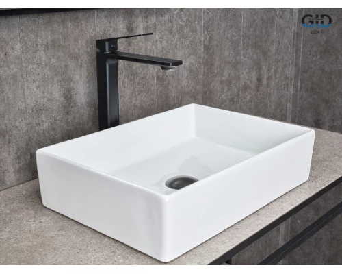 Смеситель высокий для раковины Gid Niagara L057-BM-D L057BMD черный матовый