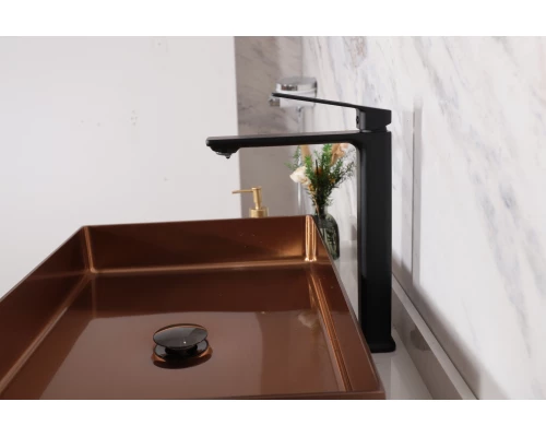 Смеситель высокий для раковины Gid Niagara L057-BM-D L057BMD черный матовый