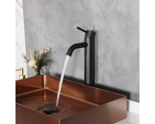 Смеситель высокий для раковины Gid Inga SS096-BM-D SS096BMD черный матовый