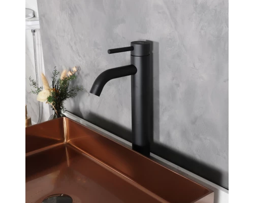 Смеситель высокий для раковины Gid Inga SS096-BM-D SS096BMD черный матовый