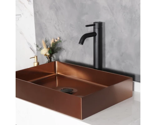 Смеситель высокий для раковины Gid Inga SS096-BM-D SS096BMD черный матовый