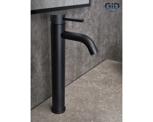 Смеситель высокий для раковины Gid Inga SS096-BM-D SS096BMD черный матовый