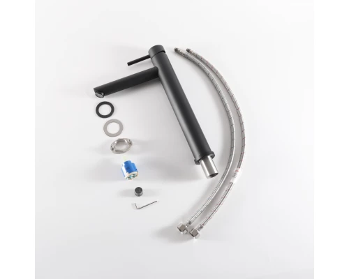 Смеситель высокий для раковины Gid Berlin SS080-BM-D SS080BMD черный матовый