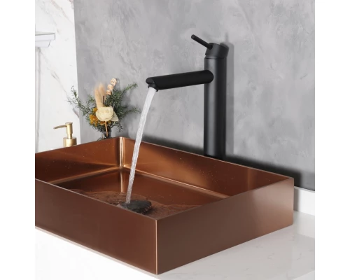 Смеситель высокий для раковины Gid Berlin SS080-BM-D SS080BMD черный матовый