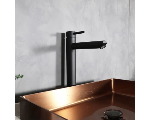 Смеситель высокий для раковины Gid Berlin SS080-BM-D SS080BMD черный матовый