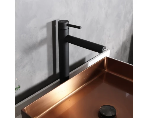 Смеситель высокий для раковины Gid Berlin SS080-BM-D SS080BMD черный матовый