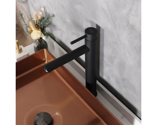 Смеситель высокий для раковины Gid Berlin SS080-BM-D SS080BMD черный матовый