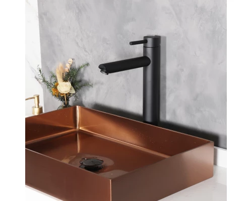 Смеситель высокий для раковины Gid Berlin SS080-BM-D SS080BMD черный матовый