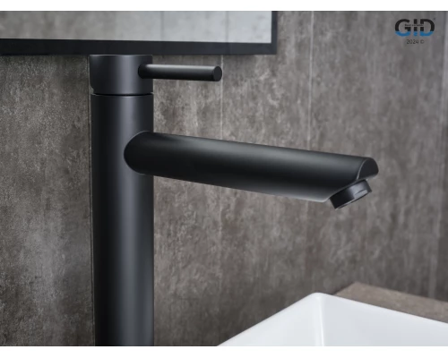 Смеситель высокий для раковины Gid Berlin SS080-BM-D SS080BMD черный матовый