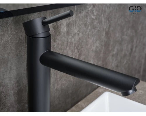 Смеситель высокий для раковины Gid Berlin SS080-BM-D SS080BMD черный матовый