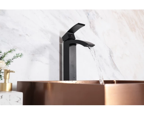 Смеситель высокий для раковины Gid Victoria L120-BM-D L120BMD черный матовый