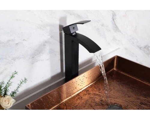 Смеситель высокий для раковины Gid Victoria L120-BM-D L120BMD черный матовый