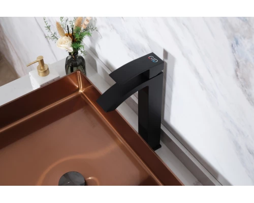 Смеситель высокий для раковины Gid Victoria L120-BM-D L120BMD черный матовый