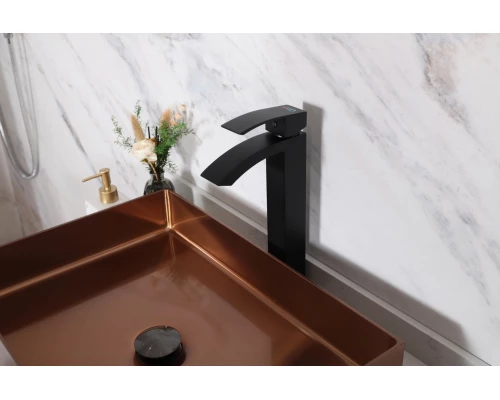 Смеситель высокий для раковины Gid Victoria L120-BM-D L120BMD черный матовый