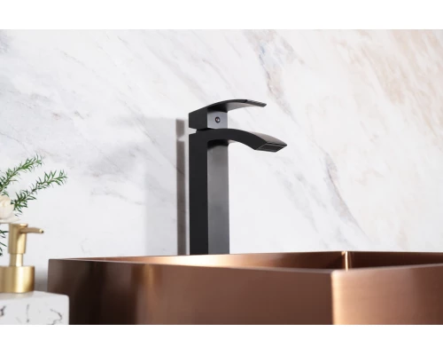 Смеситель высокий для раковины Gid Victoria L120-BM-D L120BMD черный матовый