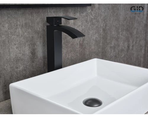 Смеситель высокий для раковины Gid Victoria L120-BM-D L120BMD черный матовый