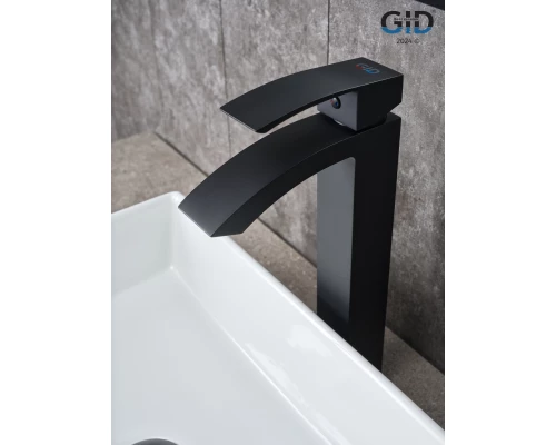 Смеситель высокий для раковины Gid Victoria L120-BM-D L120BMD черный матовый