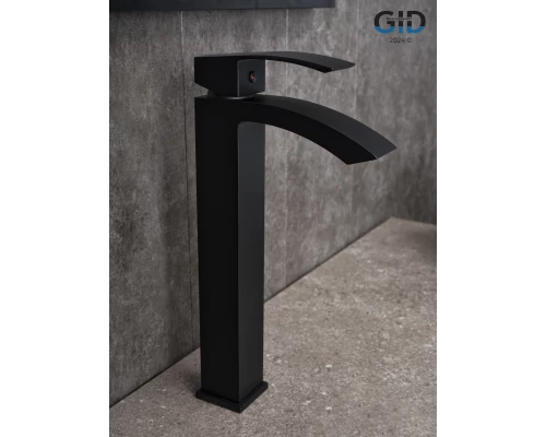 Смеситель высокий для раковины Gid Victoria L120-BM-D L120BMD черный матовый