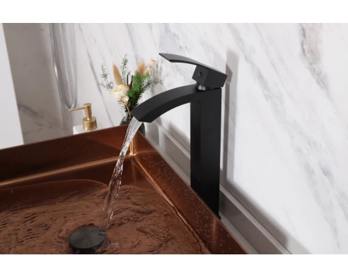 Смеситель высокий для раковины Gid Victoria L120-BM-D L120BMD черный матовый