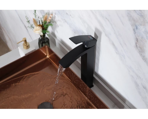 Смеситель высокий для раковины Gid Victoria L120-BM-D L120BMD черный матовый