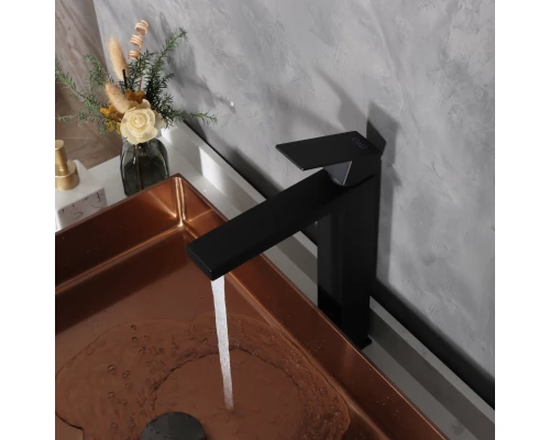 Смеситель высокий для раковины Gid Anchel SS979-BM-D SS979BMD черный матовый