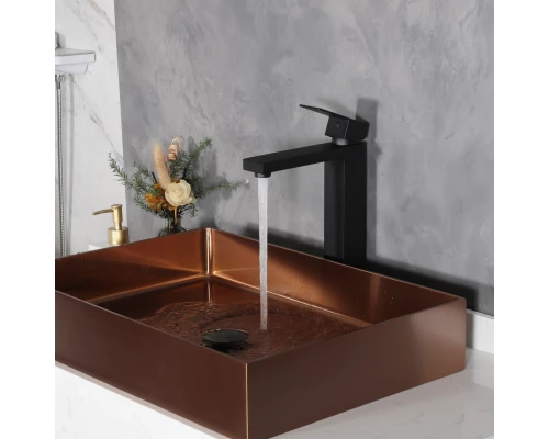 Смеситель высокий для раковины Gid Anchel SS979-BM-D SS979BMD черный матовый