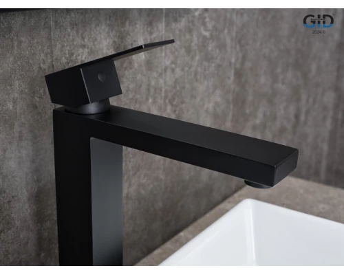 Смеситель высокий для раковины Gid Anchel SS979-BM-D SS979BMD черный матовый
