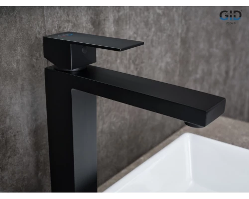 Смеситель высокий для раковины Gid Anchel SS979-BM-D SS979BMD черный матовый