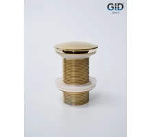 Донный клапан Gid без перелива G100 73301K золото 7x7x10