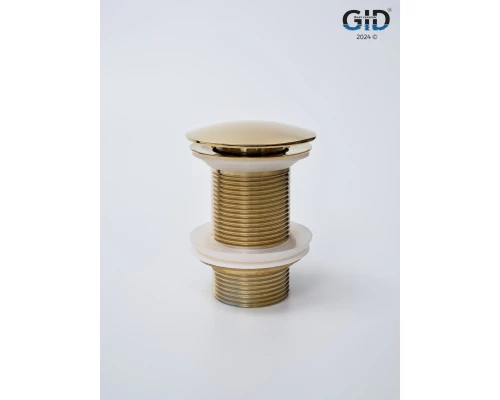 Донный клапан Gid без перелива G100 73301K золото 7x7x10