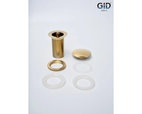 Донный клапан Gid без перелива G100 73301K золото 7x7x10