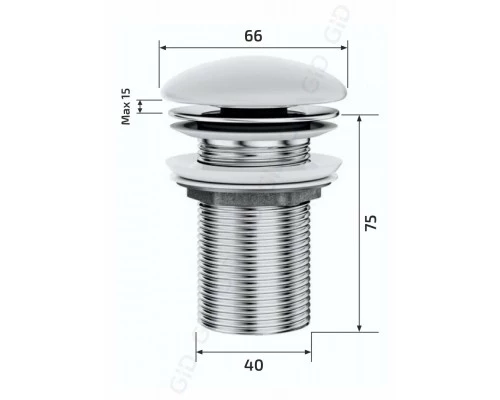 Донный клапан Gid без перелива Blm100 74402K черный матовый 7x7x10