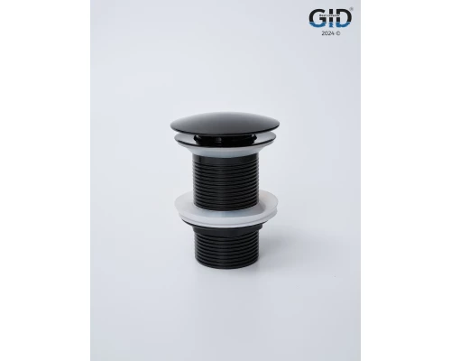 Донный клапан Gid без перелива G-54BL 76601K черный глянцевый 7x7x10