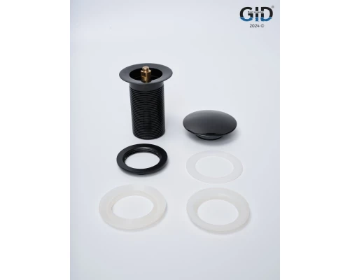 Донный клапан Gid без перелива G-54BL 76601K черный глянцевый 7x7x10