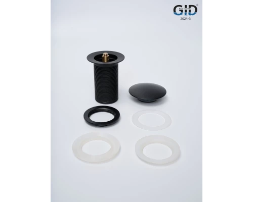 Донный клапан Gid без перелива G-55BM 76602K черный матовый 7x7x10