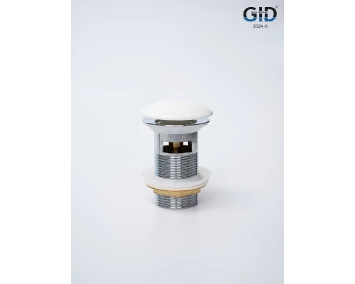 Донный клапан Gid с переливом Wh100-1 71102K белый 7x7x10