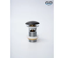 Донный клапан Gid  с переливом Blm100-1 74407K черный матовый 7x7x10