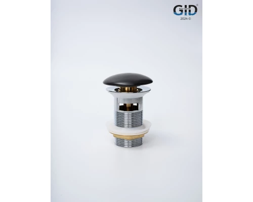 Донный клапан Gid  с переливом Blm100-1 74407K черный матовый 7x7x10