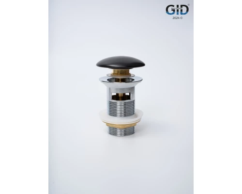 Донный клапан Gid  с переливом Blm100-1 74407K черный матовый 7x7x10