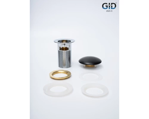 Донный клапан Gid  с переливом Blm100-1 74407K черный матовый 7x7x10