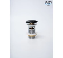 Донный клапан Gid  с переливом Bl100-1 72202K черный глянцевый 7x7x10