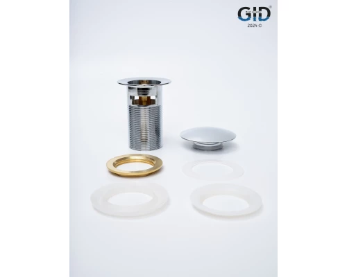 Донный клапан Gid  с переливом Ch100-1 73303K хром 7x7x10