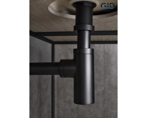 Сифон для раковины Gid G-74BL  75503S черный матовый