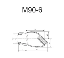 Уплотнитель для душевых ограждений Gutewetter M90-6 магнитный под угол 45° для стекла 6 мм