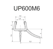 Уплотнитель для душевых ограждений Gutewetter UP600-M6 водоотводный нижний дверной для стекла 6 мм