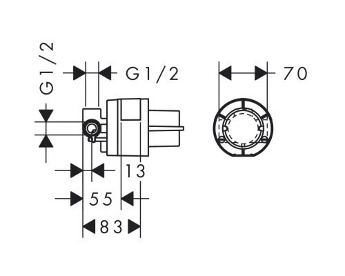 Смеситель для душа Hansgrohe Metris S встраиваемая и внешняя часть, хром 31665000S