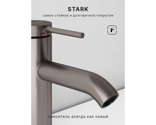 Смеситель д/раковины Abelsberg Fluida ERF22001BN, титан