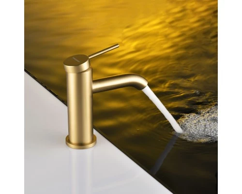 Смеситель д/раковины Abelsberg Fluida ERF22001BG, королевское золото