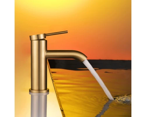 Смеситель д/раковины Abelsberg Fluida ERF22001BG, королевское золото